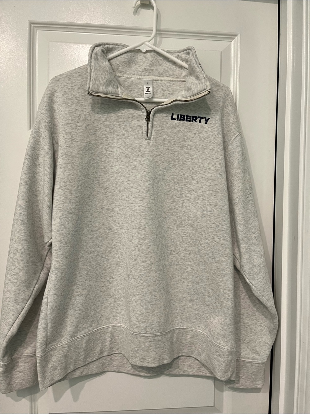 Liberty Light Gray Half-Zip Pullover Sweatshirt